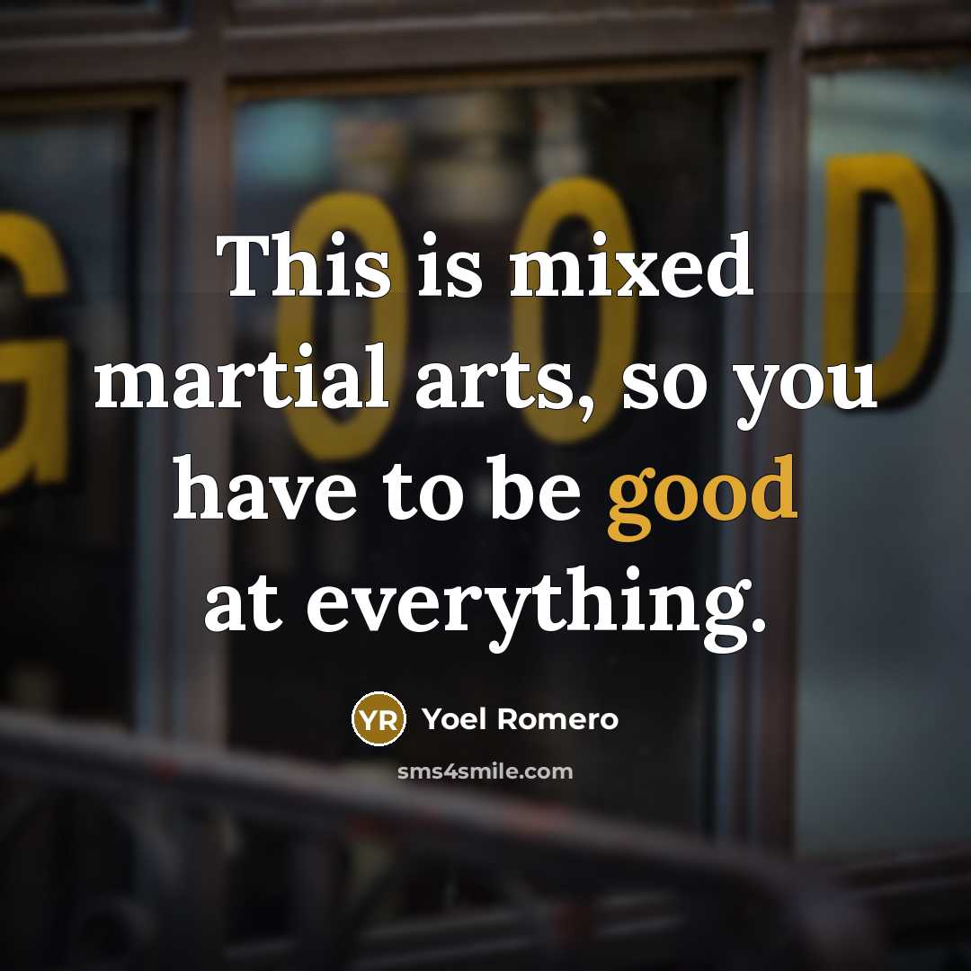 “This is mixed martial arts, so you have to be…” quote by Yoel Romero