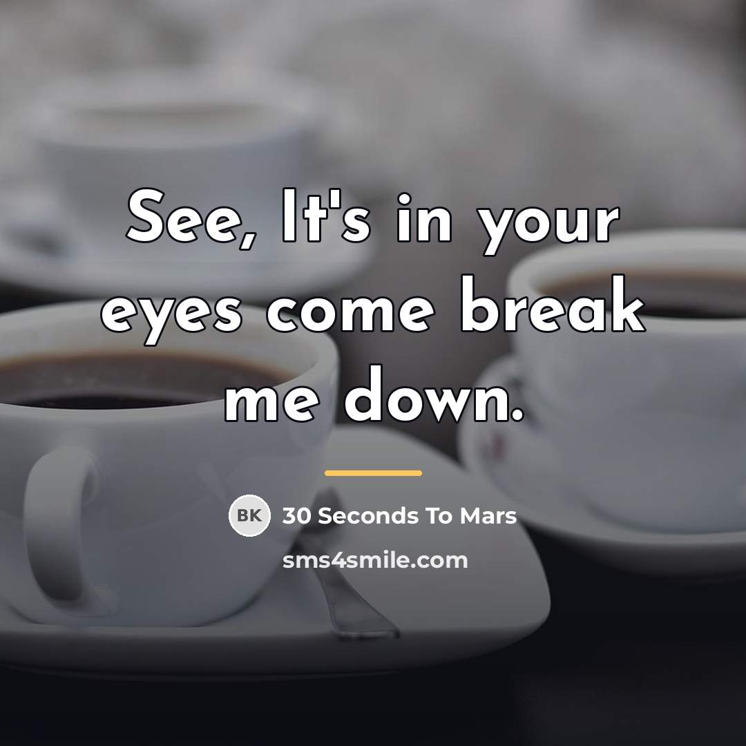 “See, It's in your eyes come break me down.…” quote by 30 Seconds To Mars