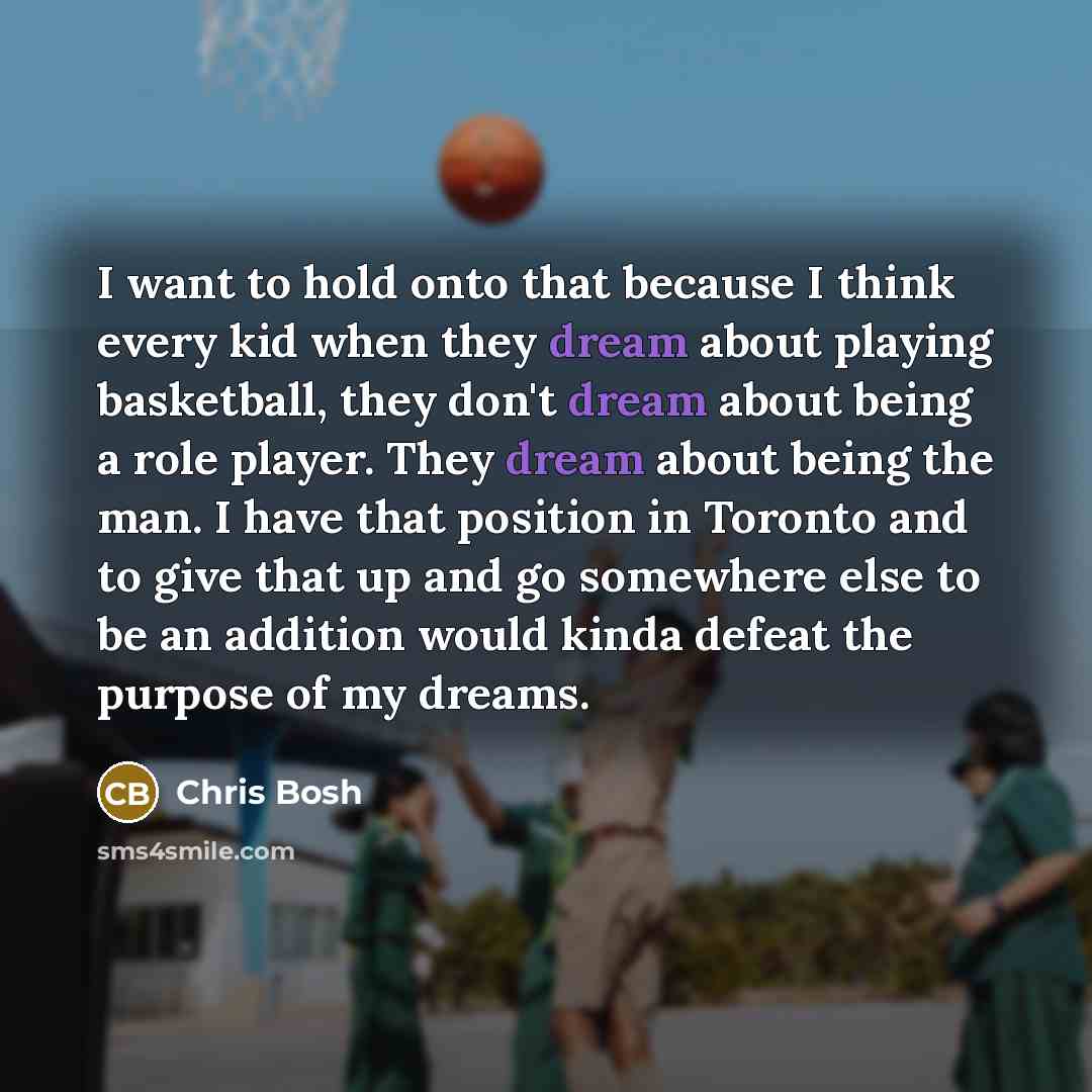 “I want to hold onto that because I think every…” quote by Chris Bosh