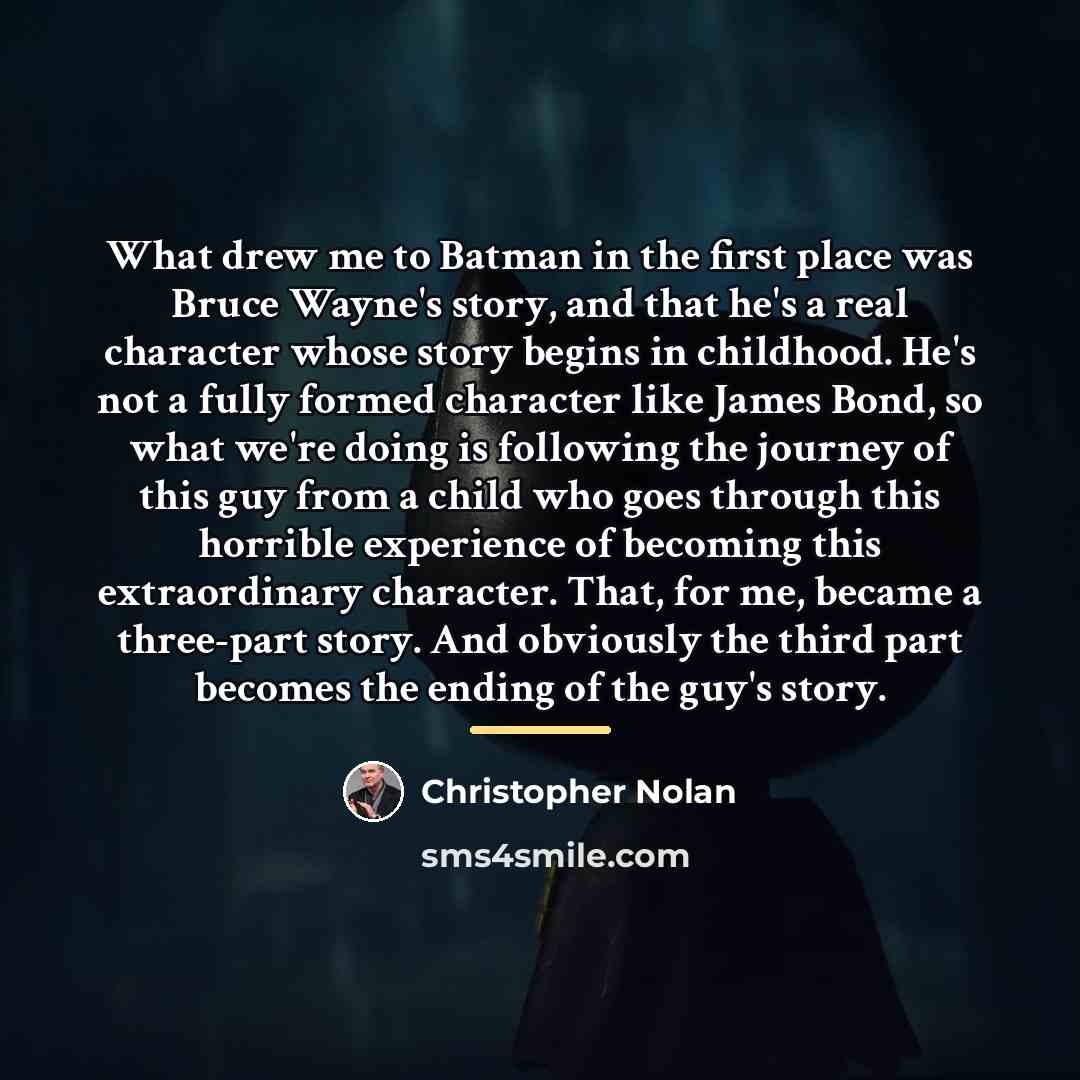 “What drew me to Batman in the first place was…” quote by Christopher Nolan