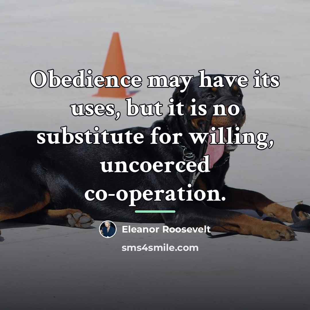 “Obedience may have its uses, but it is no substitute…” quote by Eleanor Roosevelt
