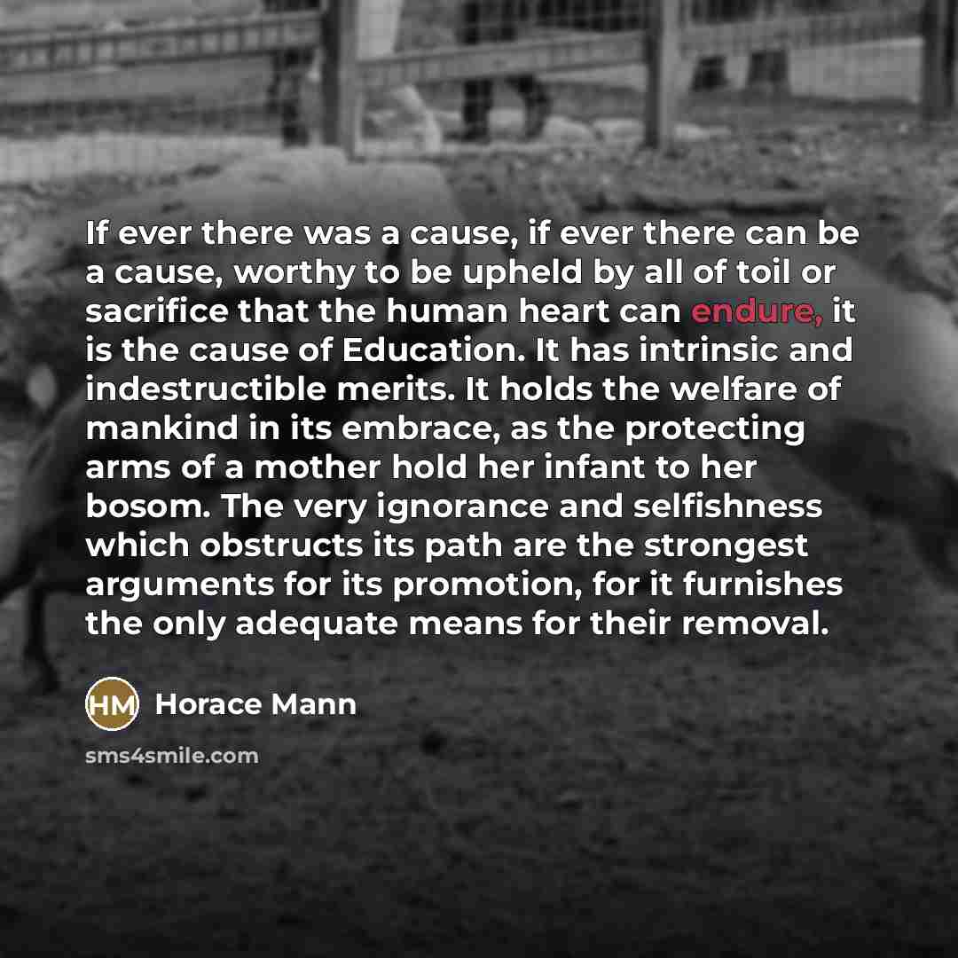 “If ever there was a cause, if ever there can…” quote by Horace Mann
