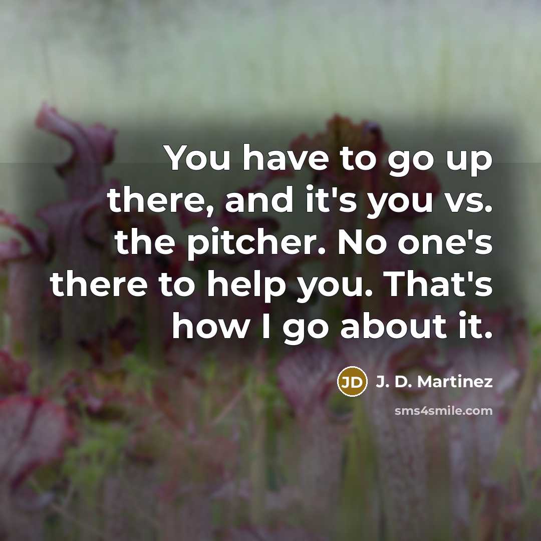“You have to go up there, and it's you vs.…” quote by J. D. Martinez