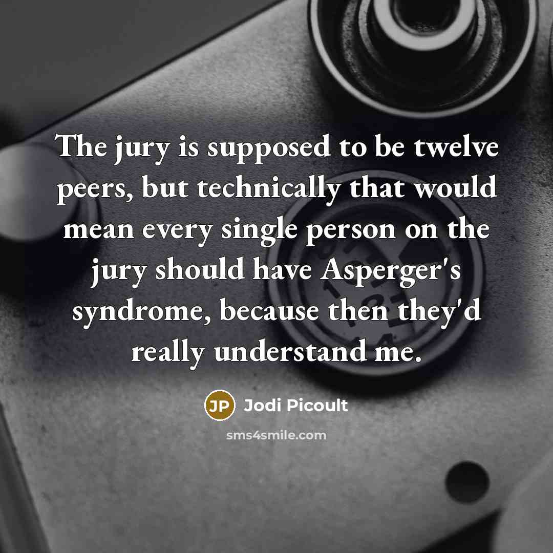 “The jury is supposed to be twelve peers, but technically…” quote by Jodi Picoult