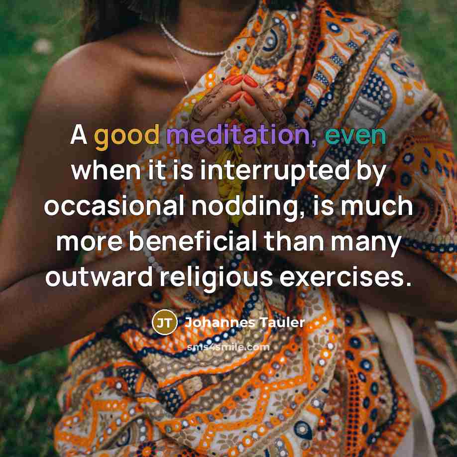 “A good meditation, even when it is interrupted by occasional…” quote by Johannes Tauler