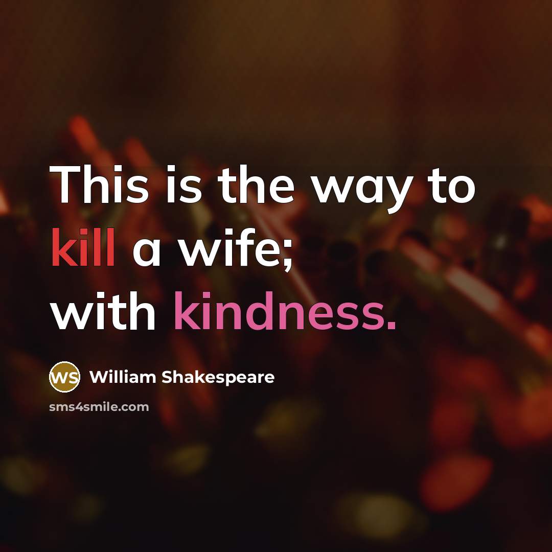 “This is the way to kill a wife; with kindness.…” quote by William Shakespeare
