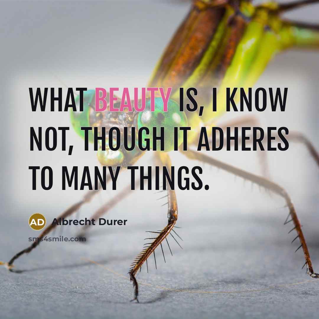 “What beauty is, I know not, though it adheres to…” quote by Albrecht Durer