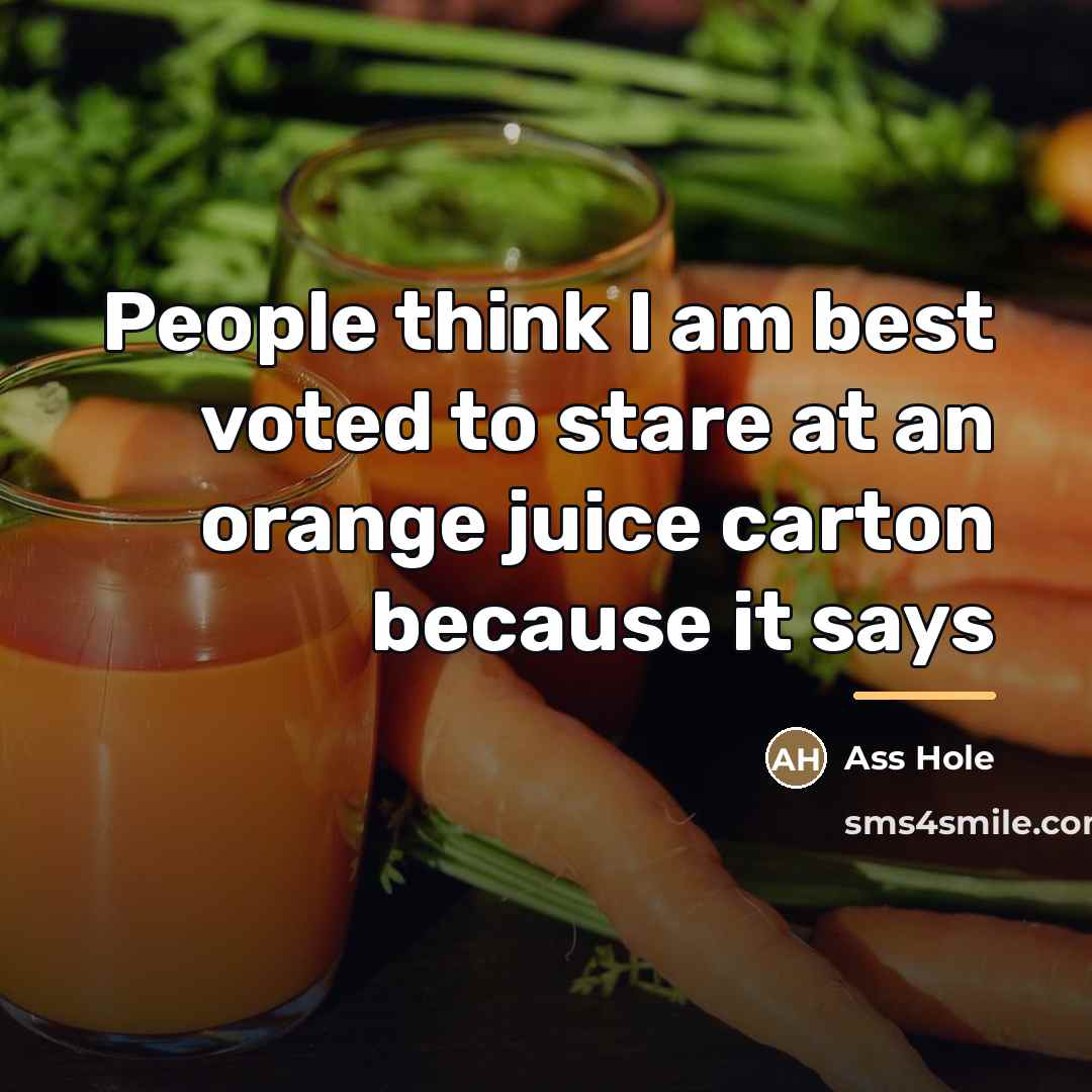 “People think I am best voted to stare at an…” quote by Ass Hole