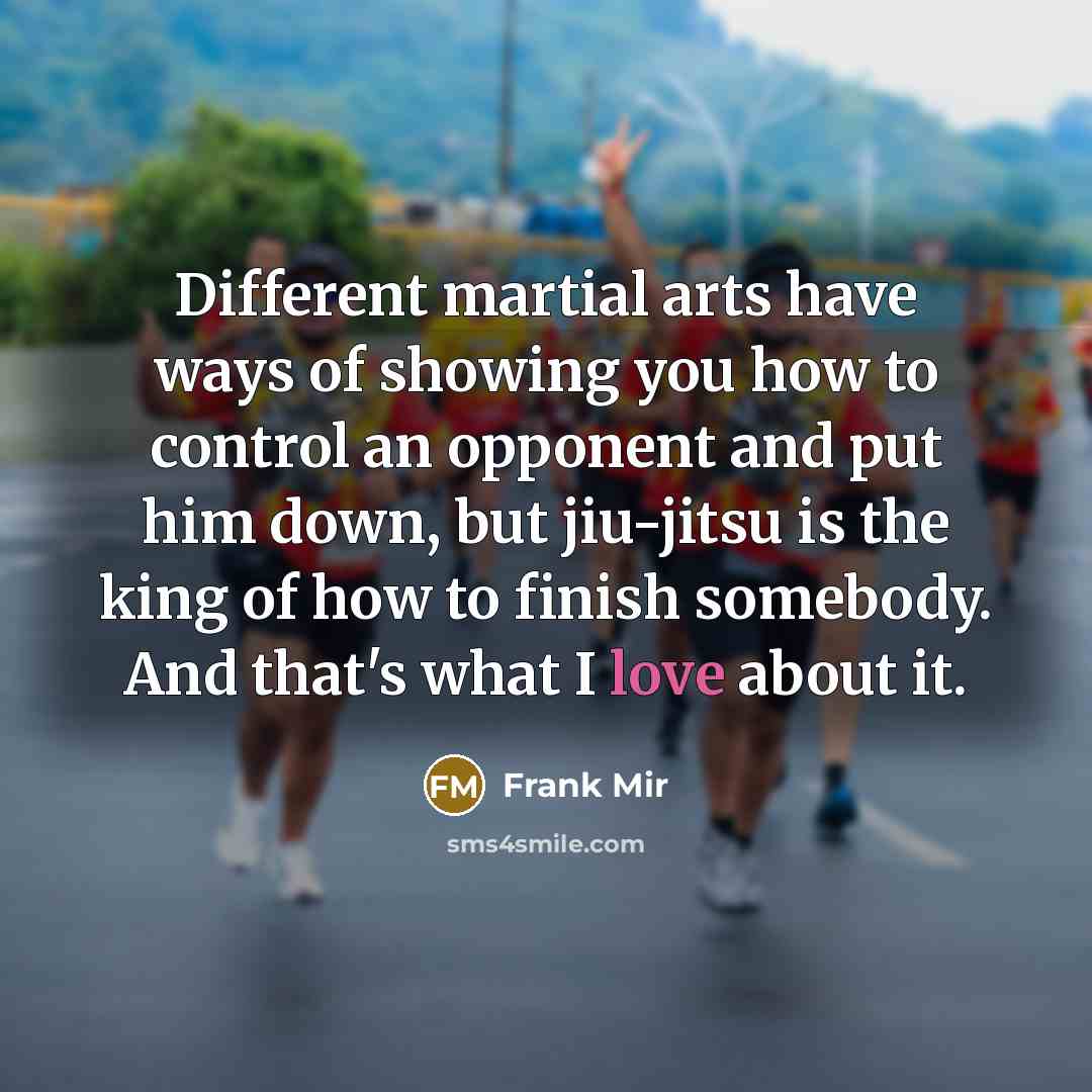 “Different martial arts have ways of showing you how to…” quote by Frank Mir