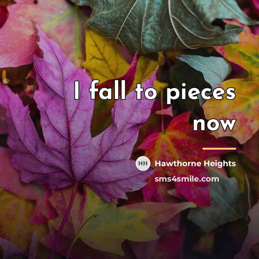 “I fall to pieces now…” quote by Hawthorne Heights