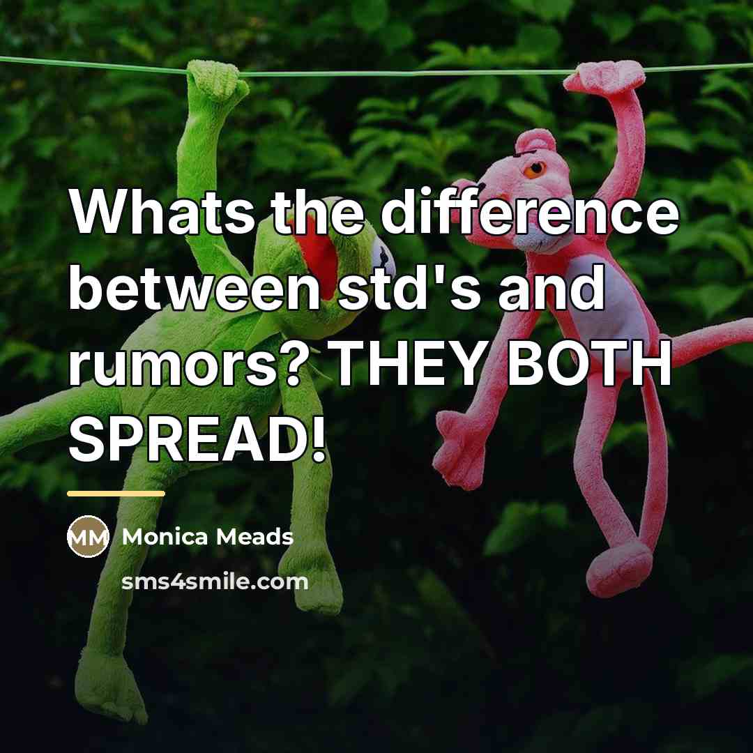 “Whats the difference between std's and rumors? THEY BOTH SPREAD!…” quote by Monica Meads