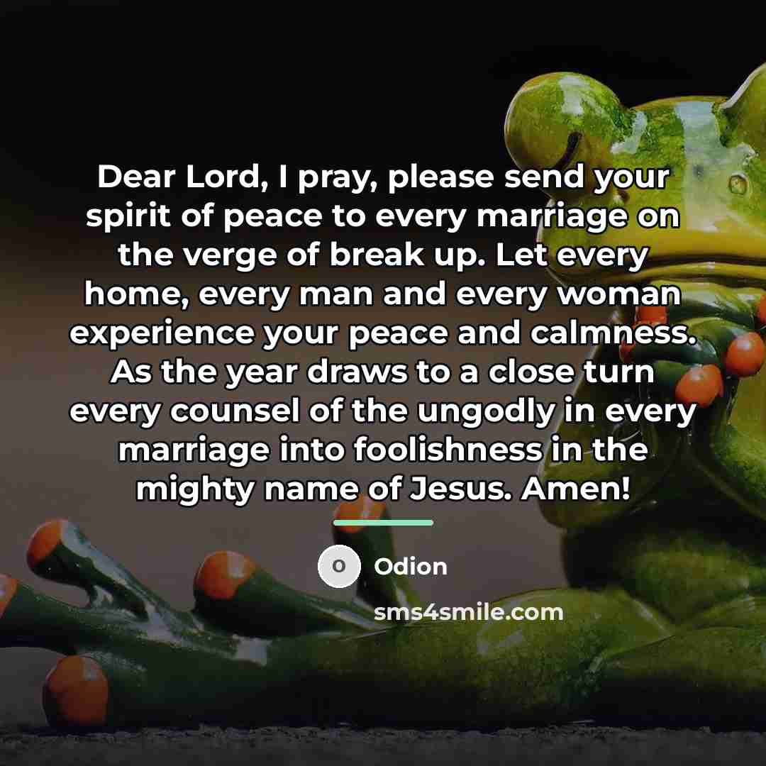 “Dear Lord, I pray, please send your spirit of peace…” quote by Odion