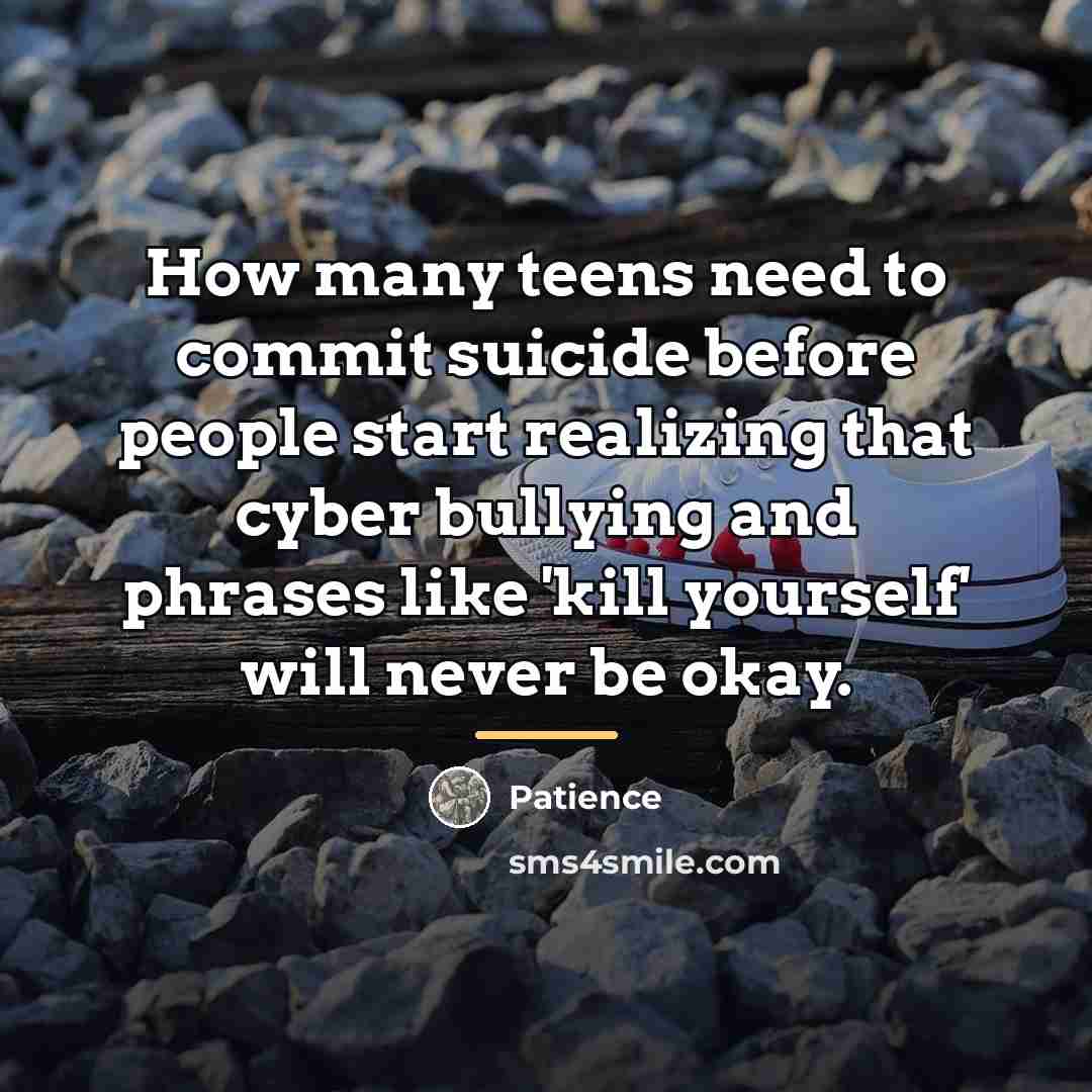 “How many teens need to commit suicide before people start…” quote by Patience