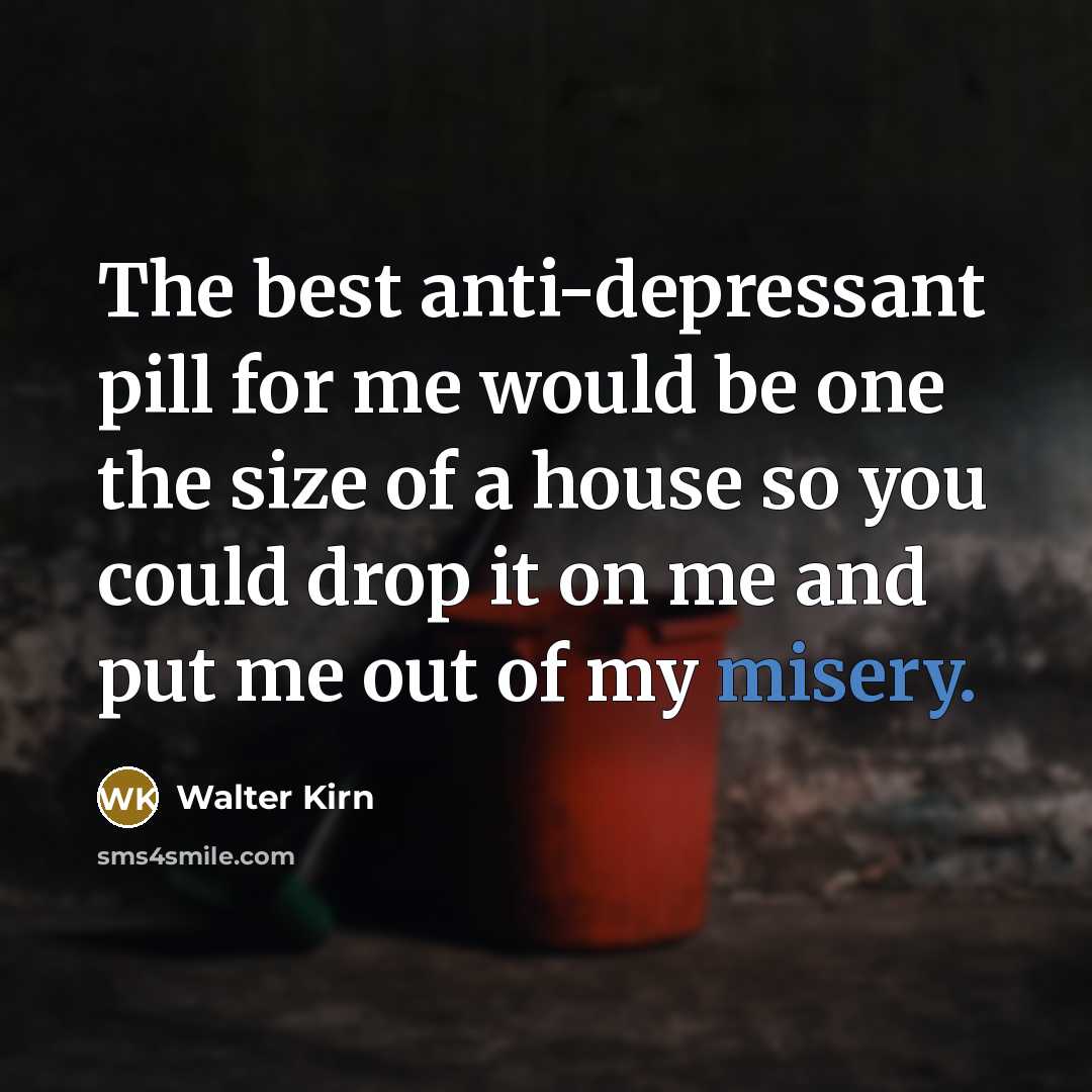 “The best anti-depressant pill for me would be one the…” quote by Walter Kirn
