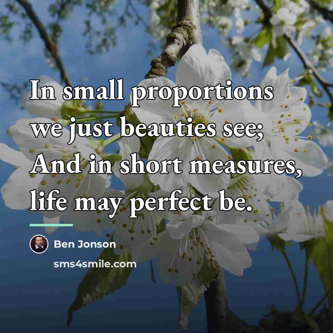 “In small proportions we just beauties see; And in short…” quote by Ben Jonson