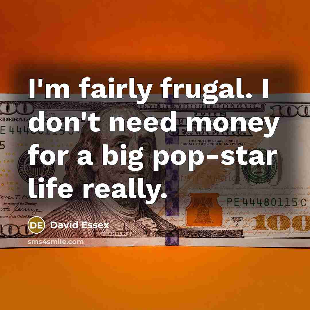 “I'm fairly frugal. I don't need money for a big…” quote by David Essex