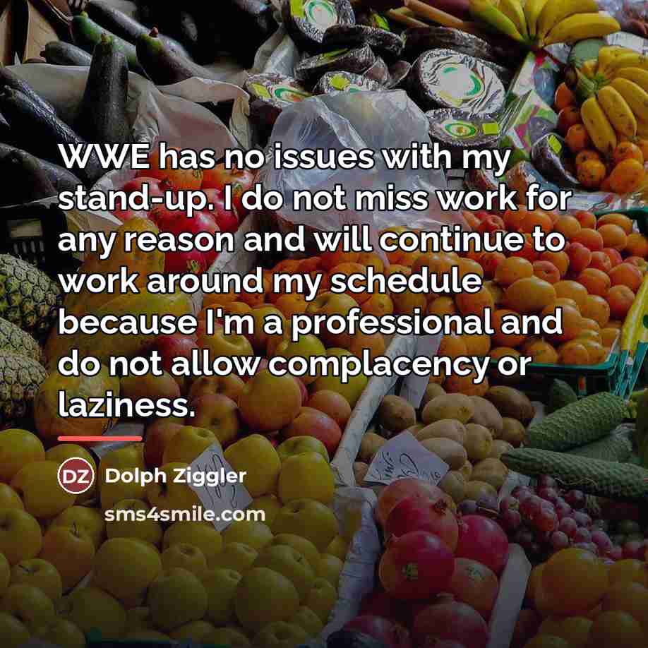 “WWE has no issues with my stand-up. I do not…” quote by Dolph Ziggler