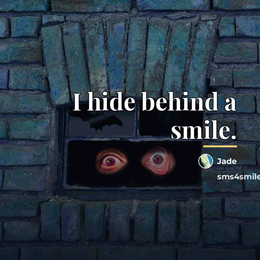 “I hide behind a smile.…” quote by Jade