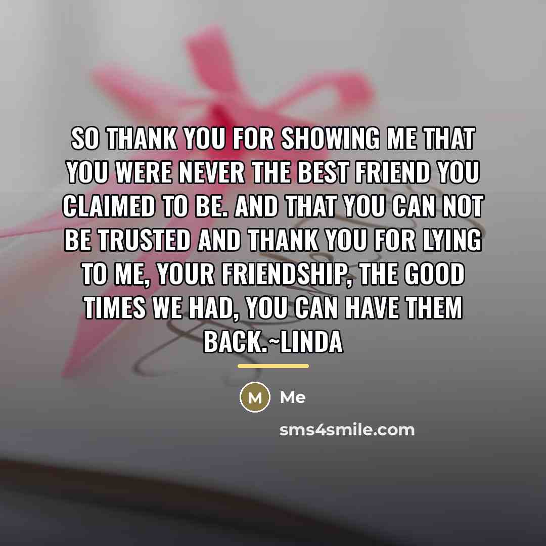 “So thank you for showing me that you were never…” quote by Me