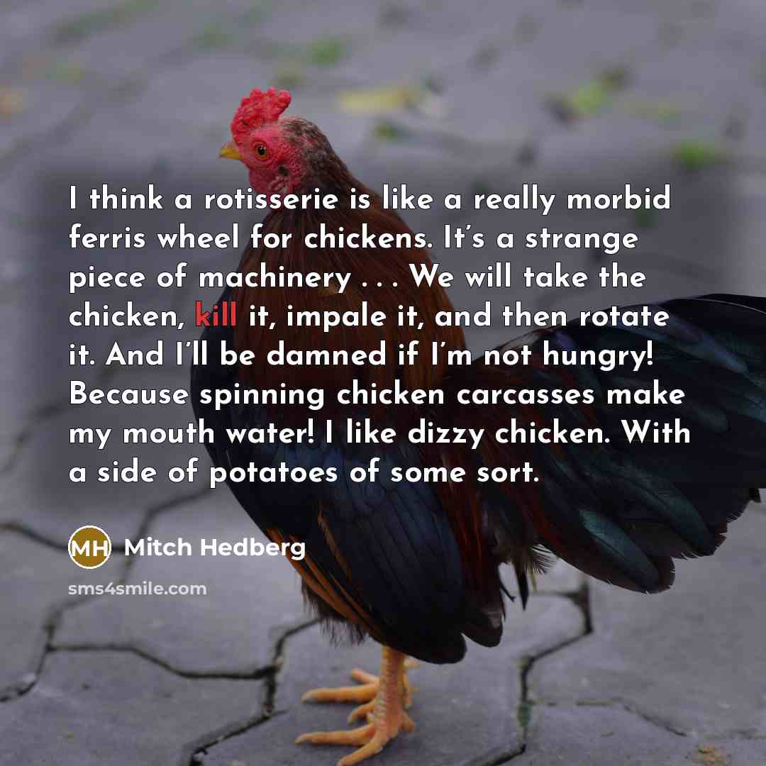 “I think a rotisserie is like a really morbid ferris…” quote by Mitch Hedberg