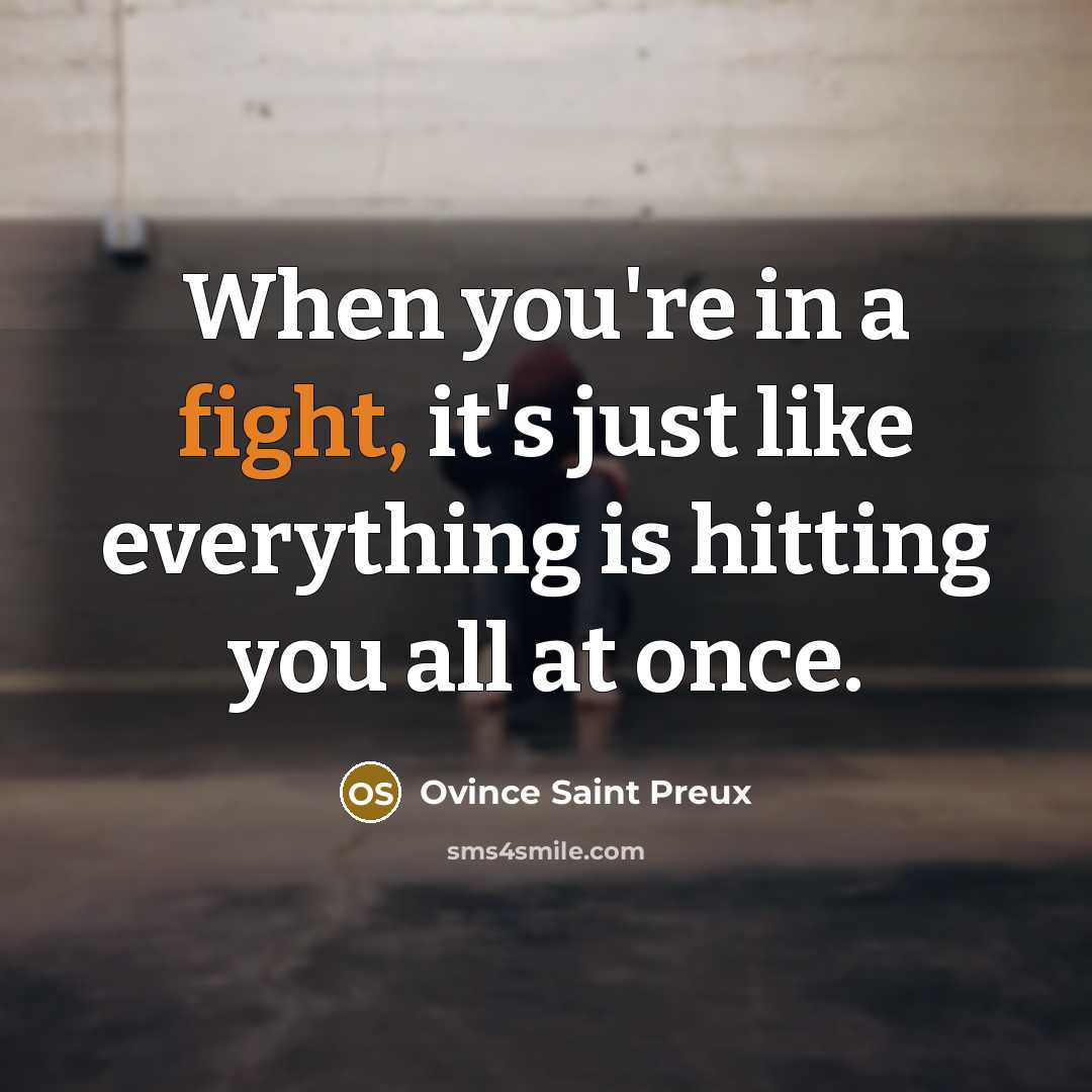 “When you're in a fight, it's just like everything is…” quote by Ovince Saint Preux