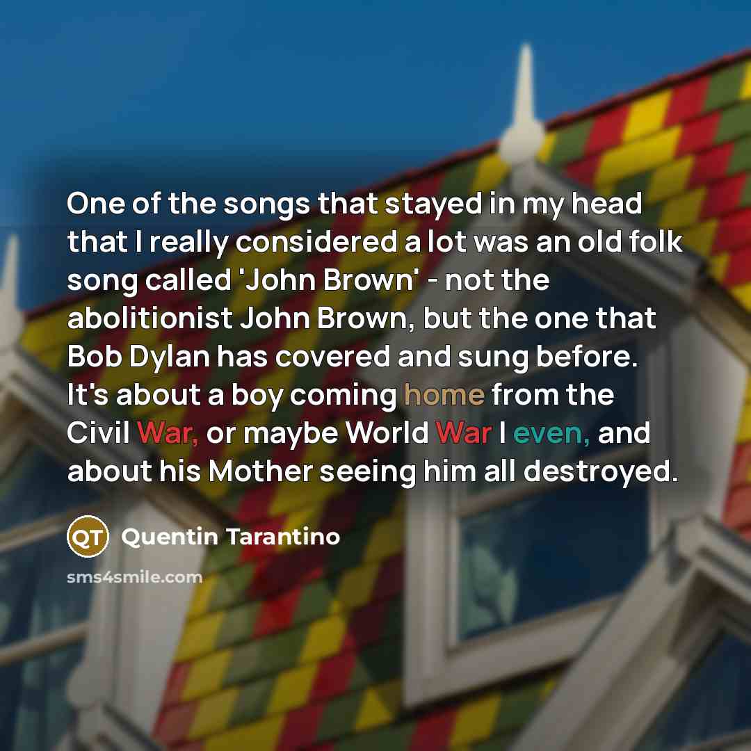 “One of the songs that stayed in my head that…” quote by Quentin Tarantino