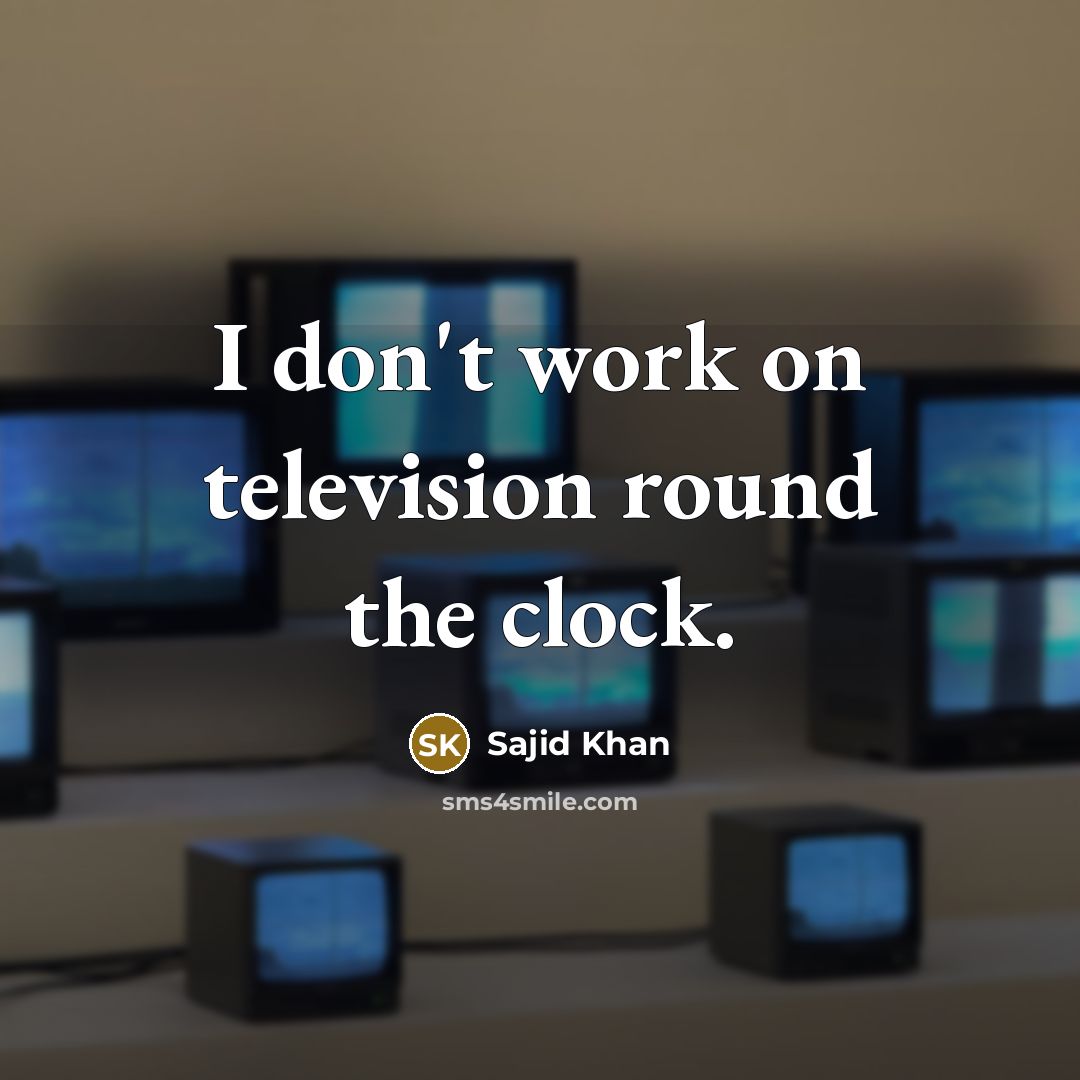 “I don't work on television round the clock.…” quote by Sajid Khan
