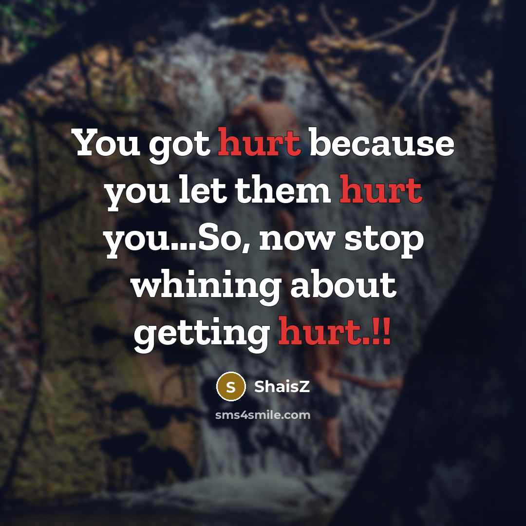 “You got hurt because you let them hurt you....So, now…” quote by ShaisZ
