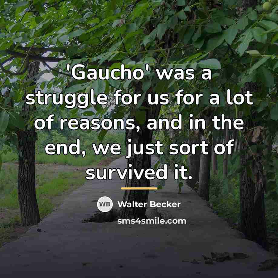 “'Gaucho' was a struggle for us for a lot of…” quote by Walter Becker