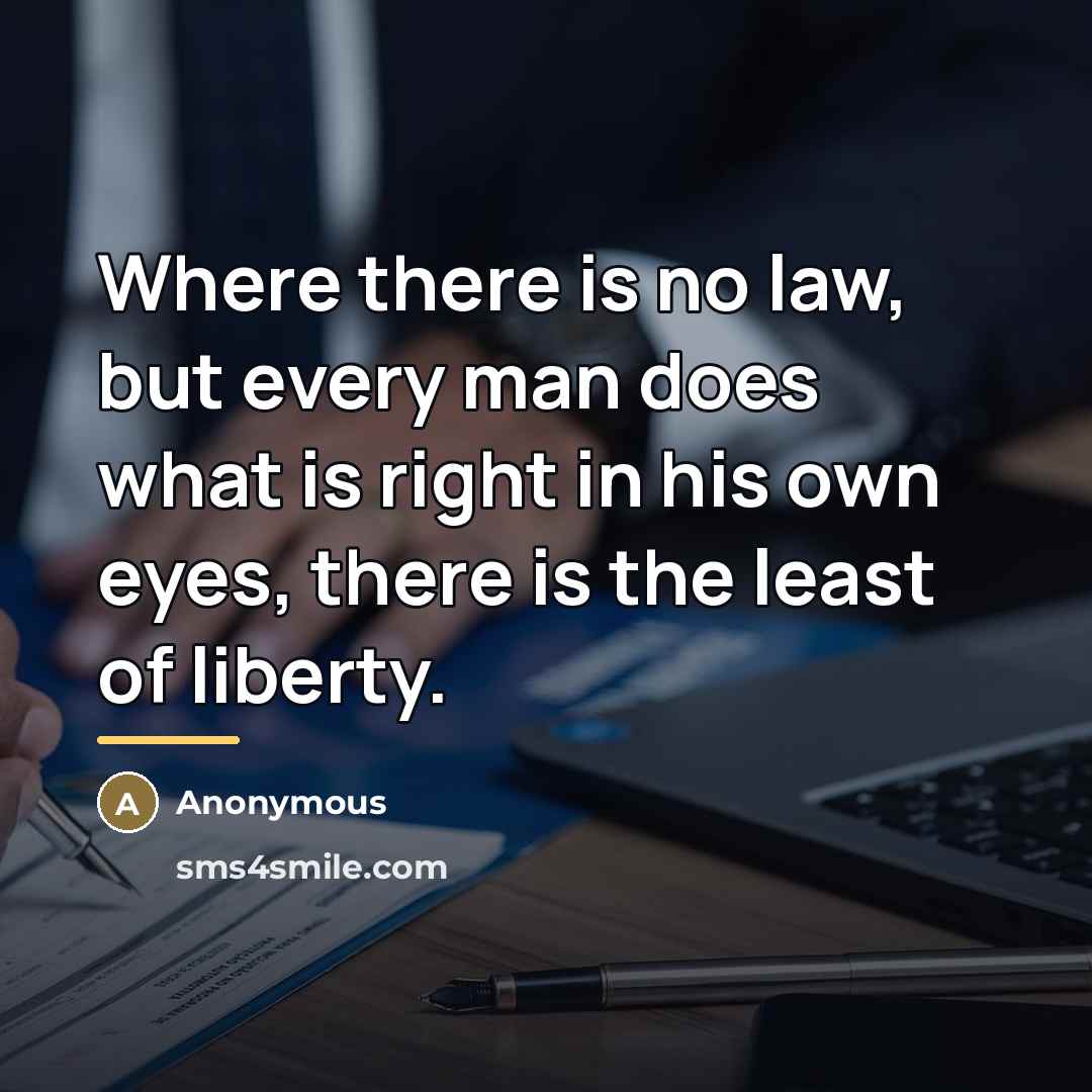 “Where there is no law, but every man does what…” quote by Anonymous