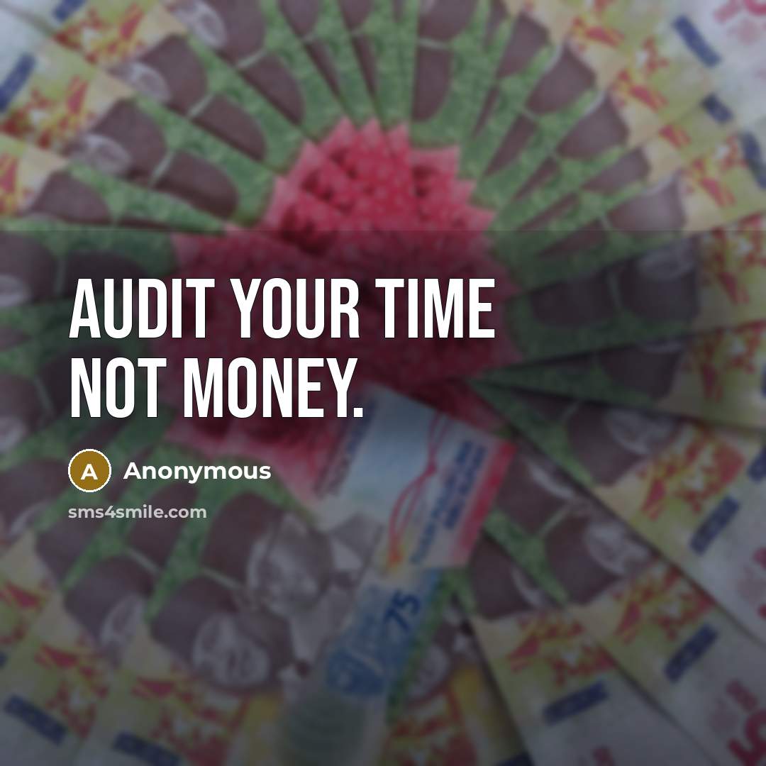“Audit your time not money.…” quote by Anonymous