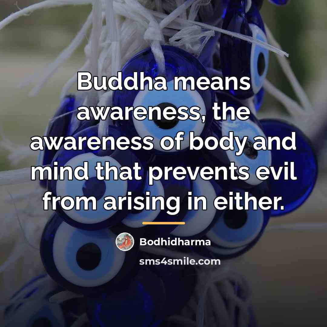 “Buddha means awareness, the awareness of body and mind that…” quote by Bodhidharma