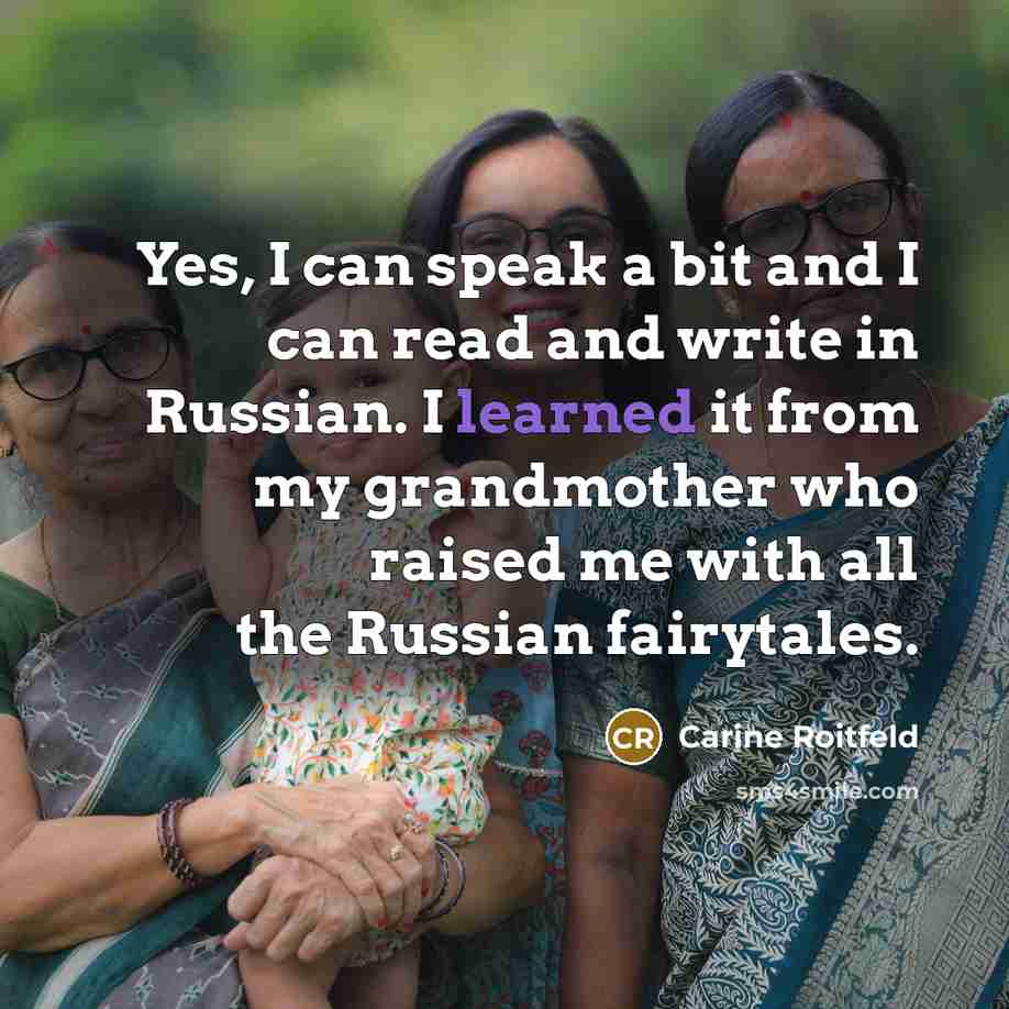 “Yes, I can speak a bit and I can read…” quote by Carine Roitfeld