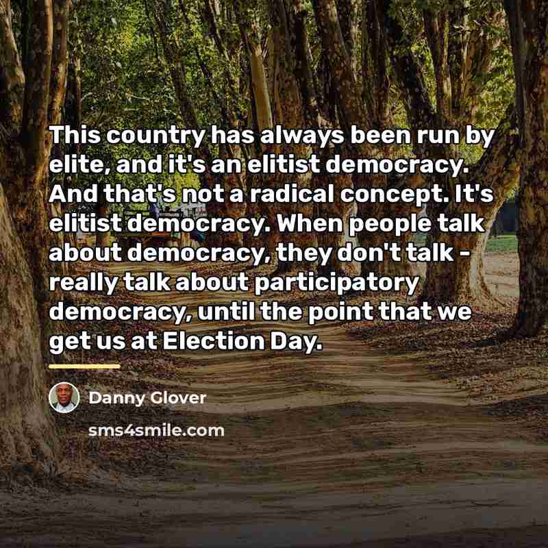 “This country has always been run by elite, and it's…” quote by Danny Glover