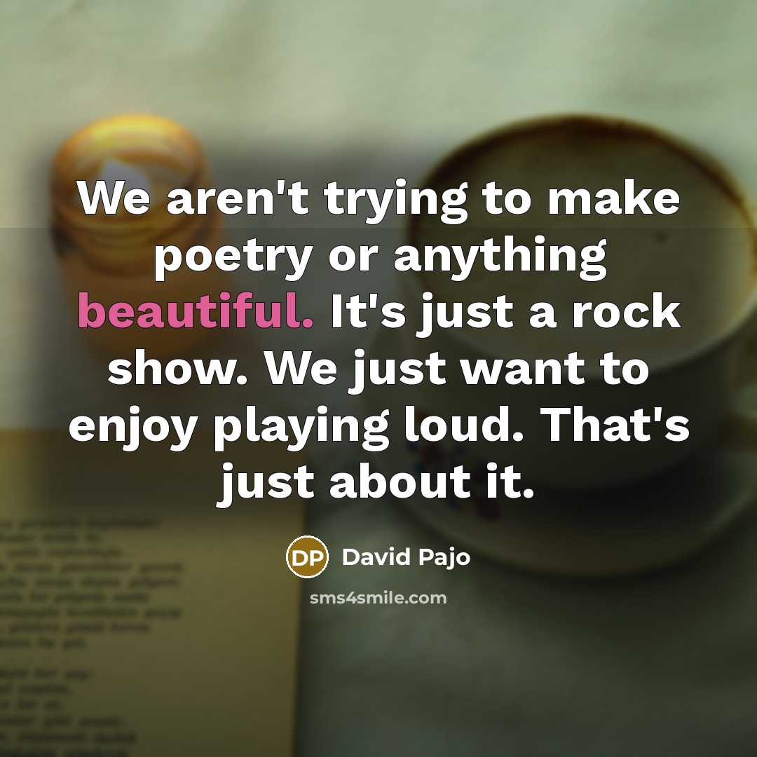 “We aren't trying to make poetry or anything beautiful. It's…” quote by David Pajo