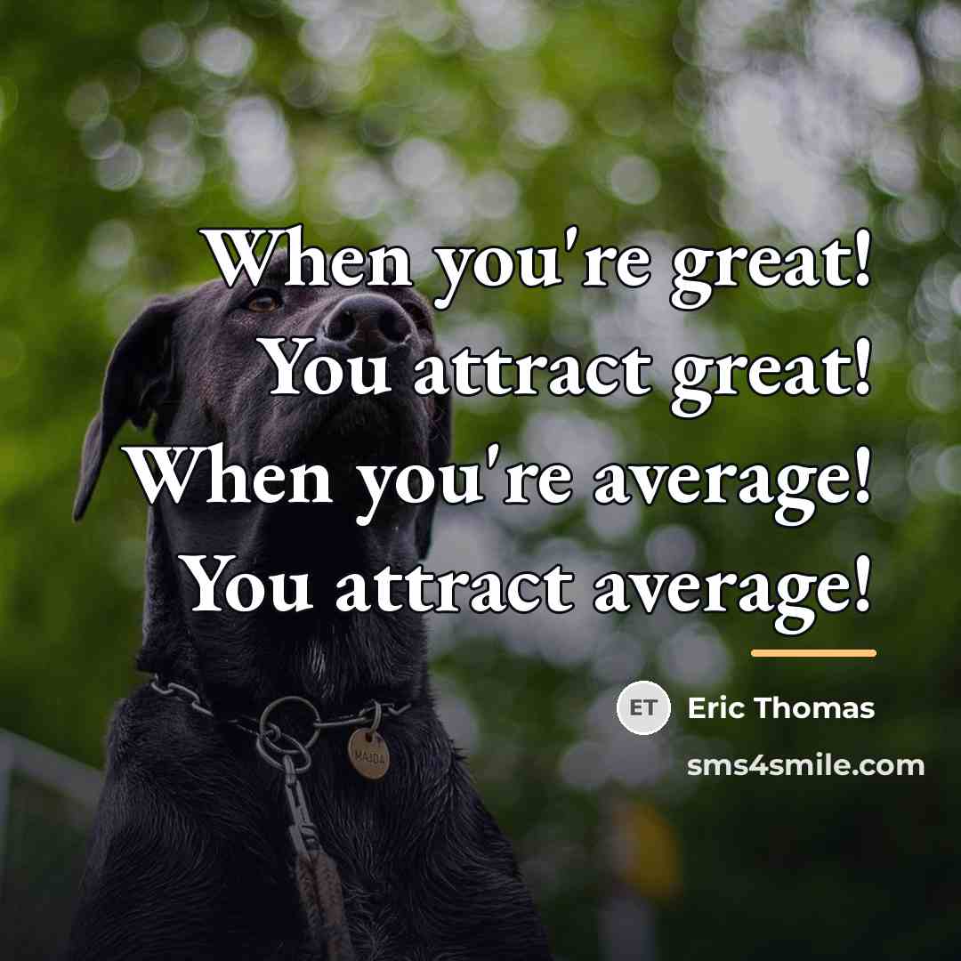 “When you're great! You attract great! When you're average! You…” quote by Eric Thomas