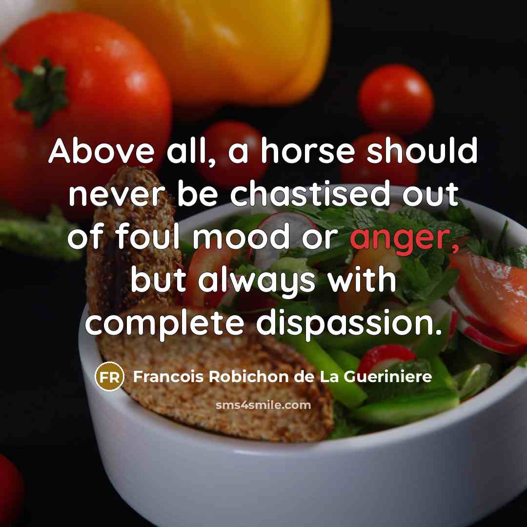 “Above all, a horse should never be chastised out of…” quote by Francois Robichon de La Gueriniere