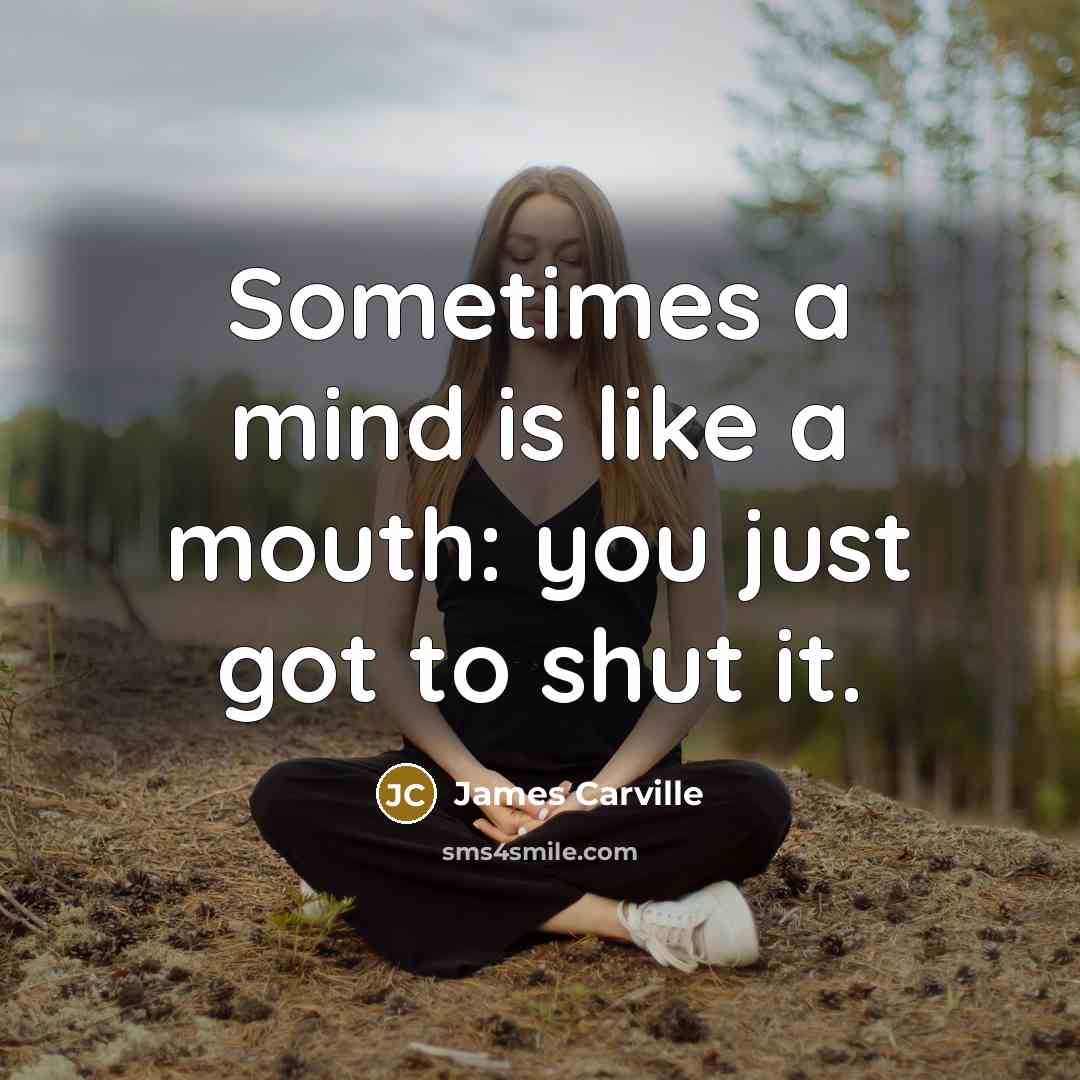 “Sometimes a mind is like a mouth: you just got…” quote by James Carville