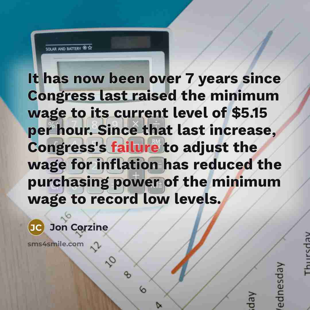“It has now been over 7 years since Congress last…” quote by Jon Corzine