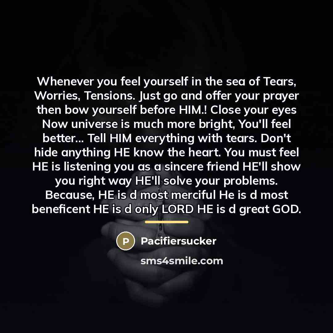“Whenever you feel yourself in the sea of Tears, Worries,…” quote by Pacifiersucker