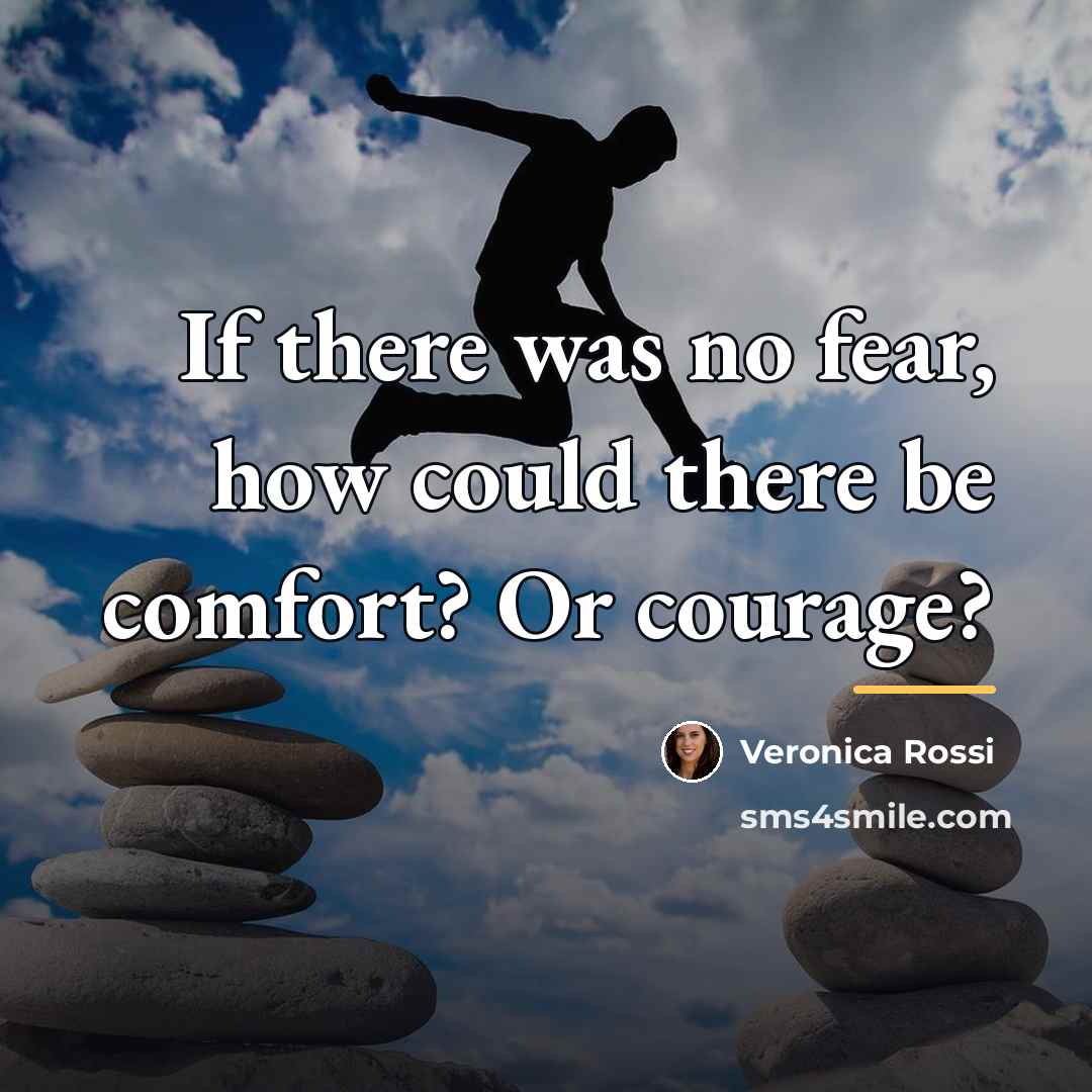 “If there was no fear, how could there be comfort?…” quote by Veronica Rossi