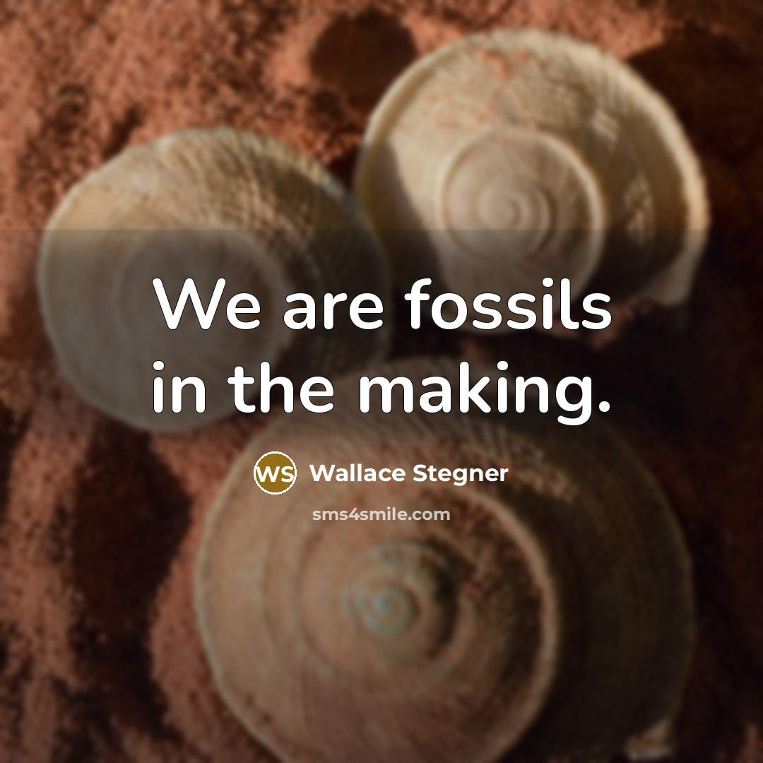 “We are fossils in the making.…” quote by Wallace Stegner