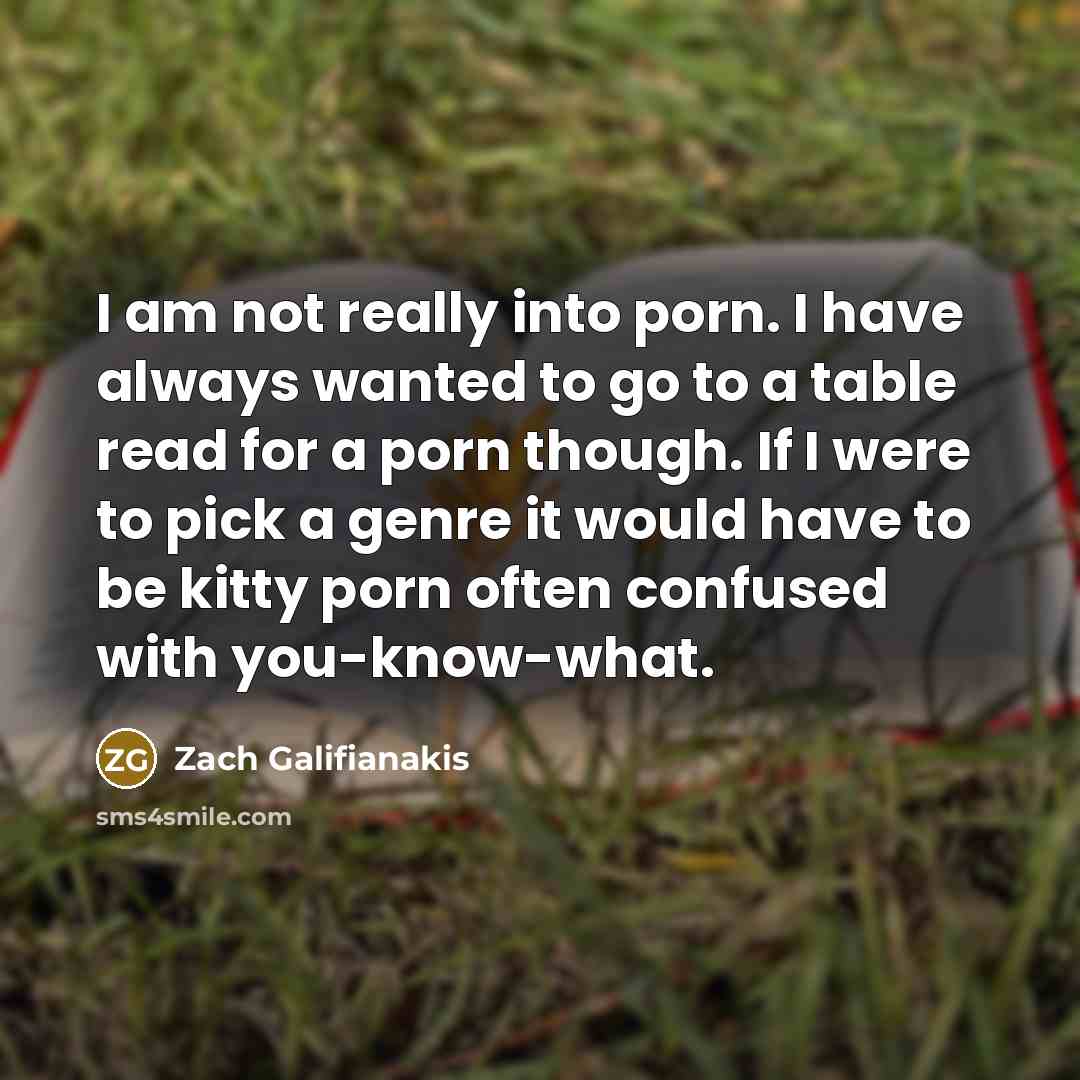 “I am not really into porn. I have always wanted…” quote by Zach Galifianakis