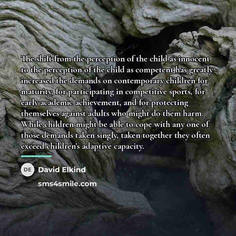 “The shift from the perception of the child as innocent…” quote by David Elkind