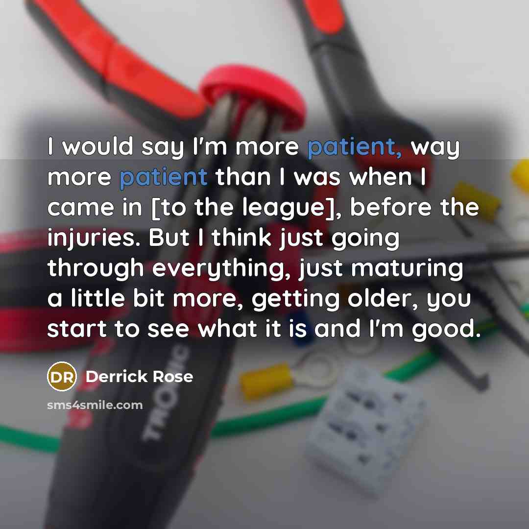 “I would say I'm more patient, way more patient than…” quote by Derrick Rose