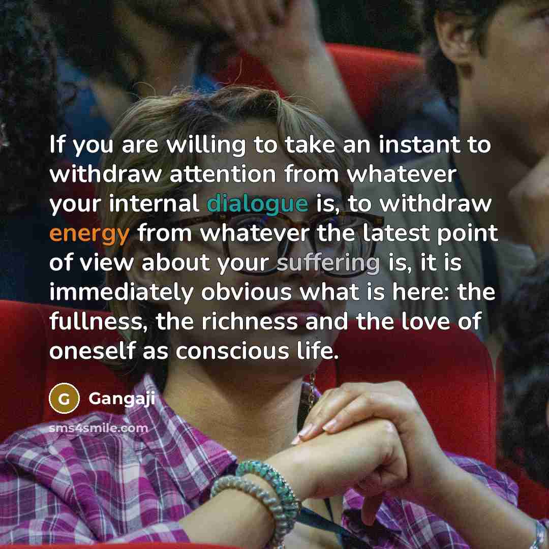 “If you are willing to take an instant to withdraw…” quote by Gangaji