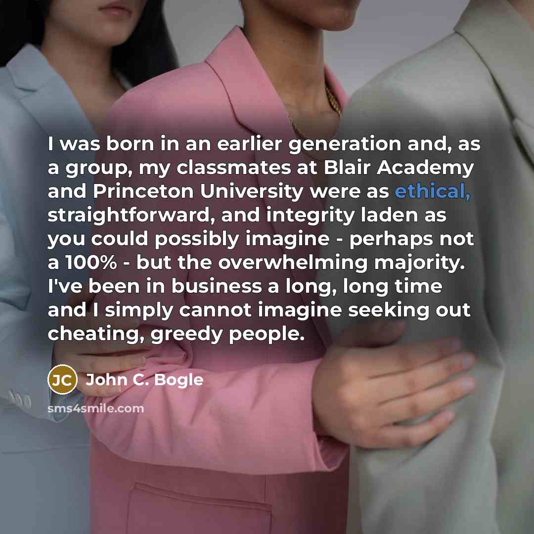 “I was born in an earlier generation and, as a…” quote by John C. Bogle