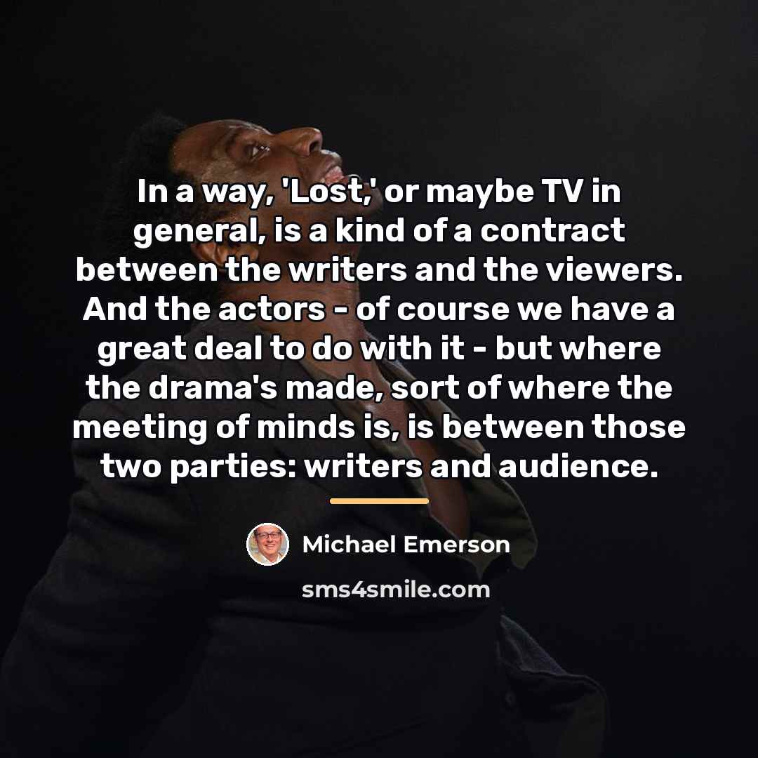 “In a way, 'Lost,' or maybe TV in general, is…” quote by Michael Emerson
