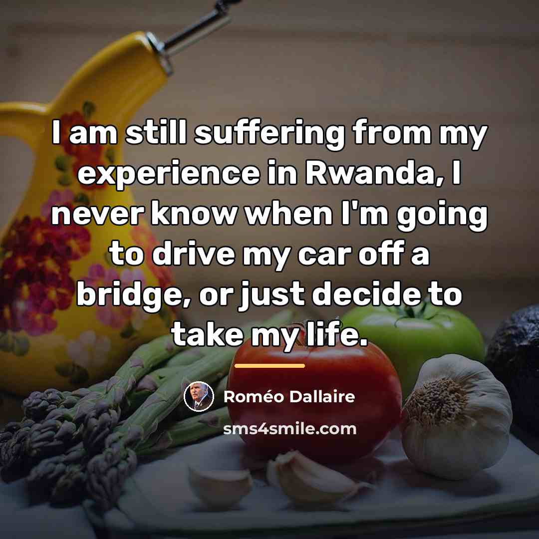 “I am still suffering from my experience in Rwanda, I…” quote by Roméo Dallaire
