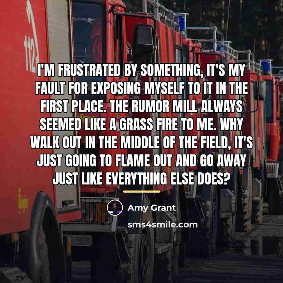 “I'm frustrated by something, it's my fault for exposing myself…” quote by Amy Grant